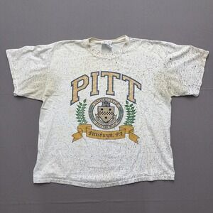 vintage pitt university Pa Distressed Stained Funky Pit Tshirt Single Stitch L